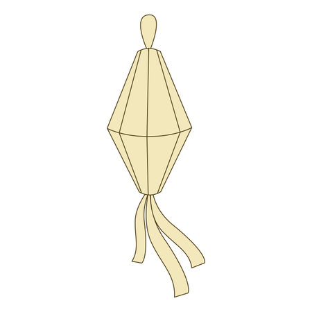Isolated origami paper lantern Festa Junina lantern icon Vectorのイラスト素材