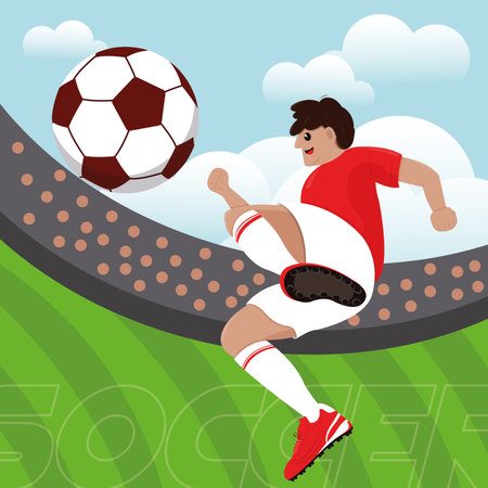 Isolated man soccer player with a ball Vectorのイラスト素材