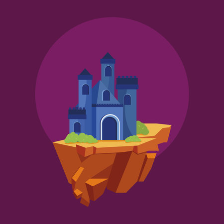 Isolated colored medieval castle landmark Vectorのイラスト素材