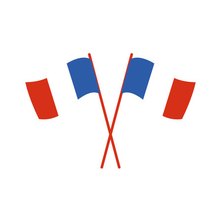 Isolated pair of flag of France Vectorのイラスト素材
