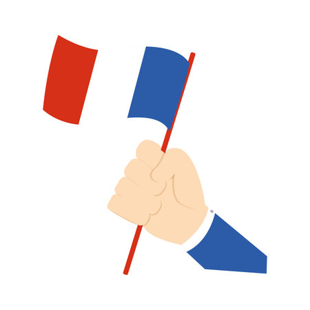 Isolated hand holding a flag of France Vectorのイラスト素材