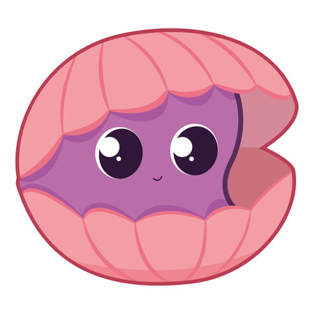 Isolated cute seashell character Sketch icon Vectorのイラスト素材