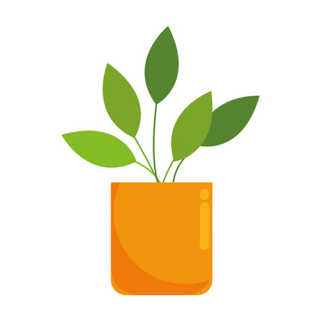 Isolated green indoor plant on pot Vectorのイラスト素材