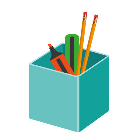 Isolated colored cointainer with office supplies icon Vectorのイラスト素材