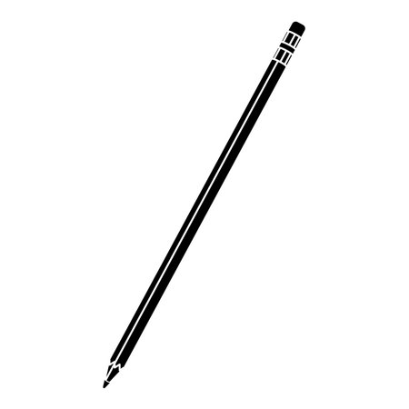 Isolated silhouette of pencil Office supply icon Vectorのイラスト素材