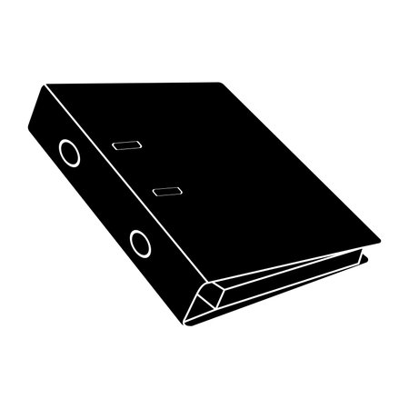 Isolated silhouette of folder Office supply icon Vectorのイラスト素材