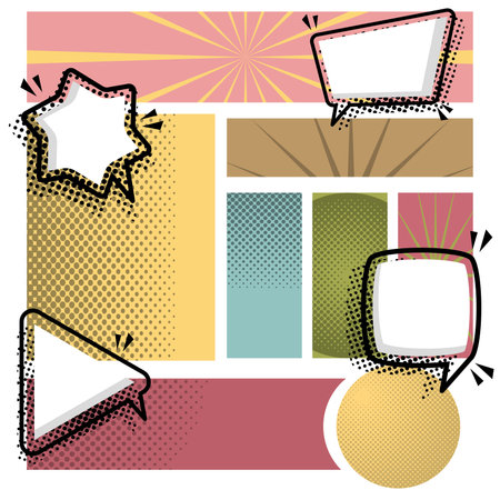 Colored comic page with empty comic speech bubbles Vectorのイラスト素材