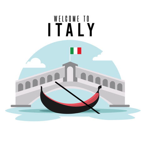 Isolated venice bridge landmark Italy travel postcard Vectorのイラスト素材