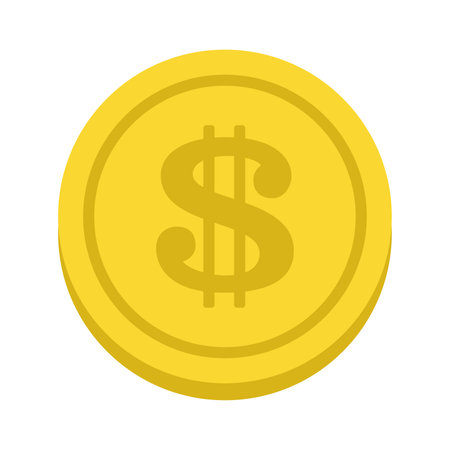 Isolated colored casino roulette coin icon Vectorのイラスト素材
