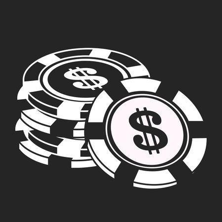 Isolated silhouette of pile of roulette coins Vectorのイラスト素材