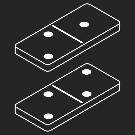 Isolated silhouette of a pair of domino Vectorのイラスト素材