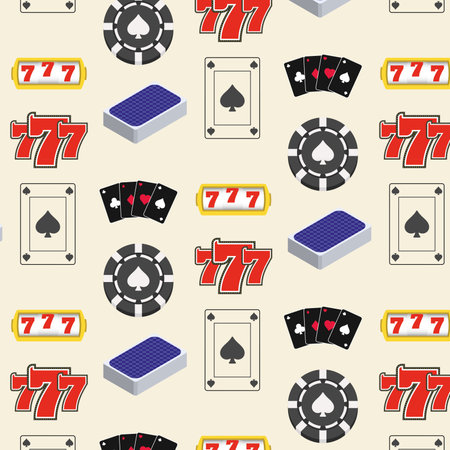 Seamless pattern background with casino icons Vectorのイラスト素材