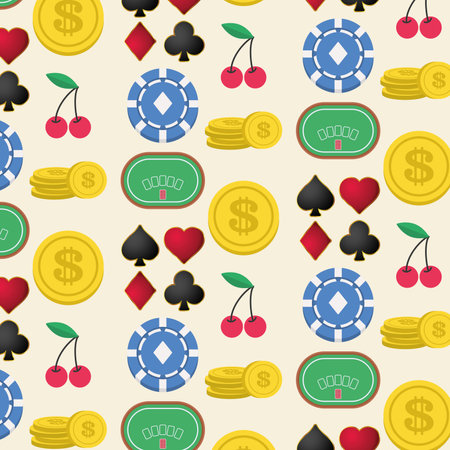Seamless pattern background with casino icons Vectorのイラスト素材