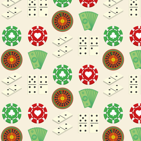 Seamless pattern background with casino icons Vectorのイラスト素材