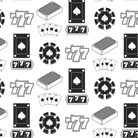 Seamless pattern background with casino icons Vectorのイラスト素材