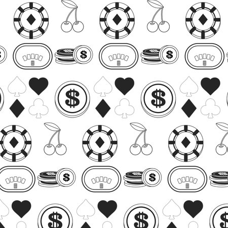 Seamless pattern background with casino icons Vectorのイラスト素材