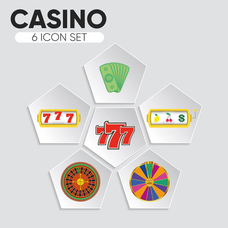 Set of different casino icons Vectorのイラスト素材