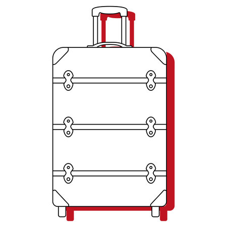 Isolated monochrome travel suitcase icon Vectorのイラスト素材