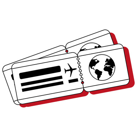 Isolated monochrome airplanet ticket icon Vector
