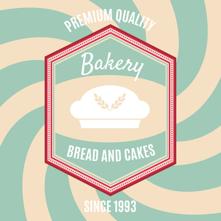 Pastry colored vintage bakery template Vectorのイラスト素材