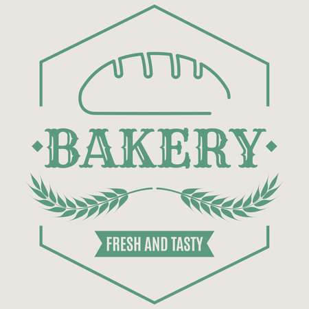 Colored premium quality retro bakery template Vectorのイラスト素材