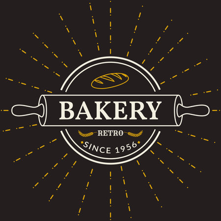 Colored premium quality retro bakery template Vectorのイラスト素材