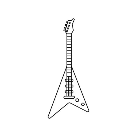 Isolated electric guitar outline icon Flat design Vectorのイラスト素材