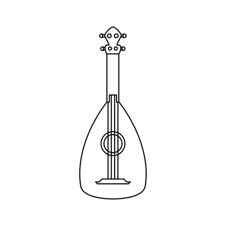 Isolated wooden banjo musical instrument icon Flat design Vectorのイラスト素材