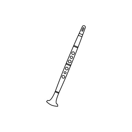 Isolated flute musical instrument icon Flat design Vectorのイラスト素材