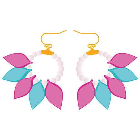 Isolated colored earring icon with gemstones Vectorのイラスト素材