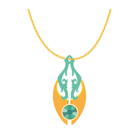 Isolated colored necklace icon with gemstone Vectorのイラスト素材
