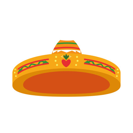 Isolated colored traiditional mexican mariachi hat icon Vectorのイラスト素材