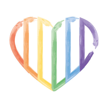 Isolated colored rainbow heart shape symbol Vectorのイラスト素材