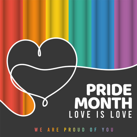 Happy pride poster rainbow lgbt concept colors with heart shape Vectorのイラスト素材