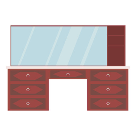 Isolated hairdresser desk with mirror Vectorのイラスト素材