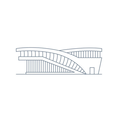Front view of a stadium icon Outline style Vectorのイラスト素材