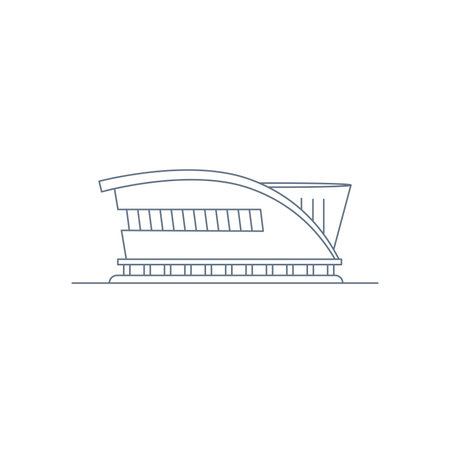Front view of a stadium icon Outline style Vectorのイラスト素材
