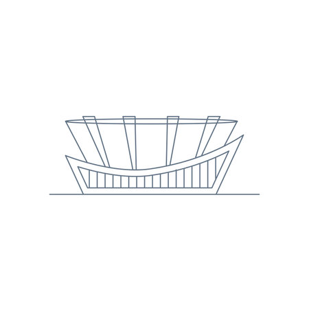 Front view of a stadium icon Outline style Vectorのイラスト素材