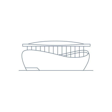 Front view of a stadium icon Outline style Vectorのイラスト素材