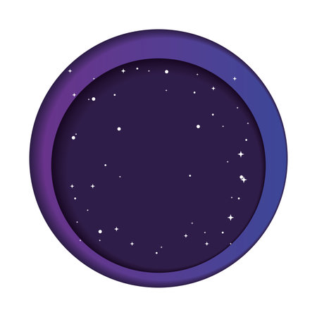 Layers with space background paper art Style Vectorのイラスト素材