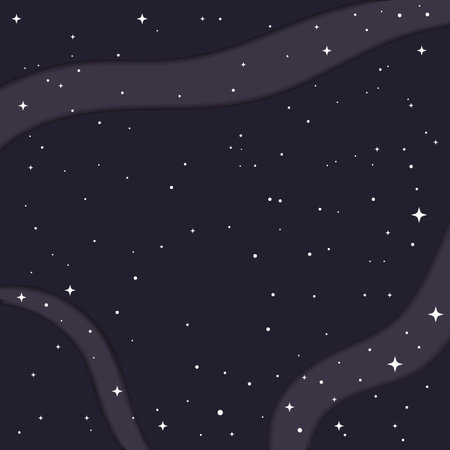 Colored space background paper art style Vectorのイラスト素材