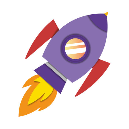 Isolated colored astronaut spaceship icon Vectorのイラスト素材