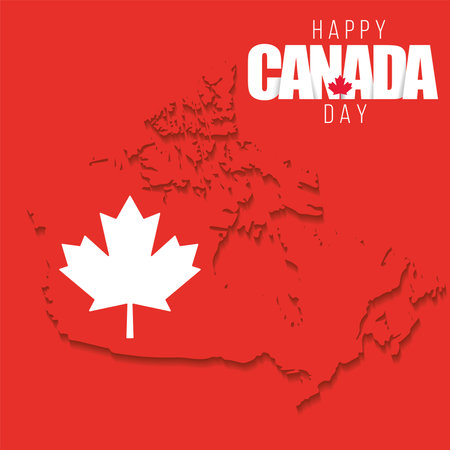 Colored canada day template with map of Canada Vectorのイラスト素材