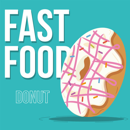 Isolated colored donut fast food Vectorのイラスト素材