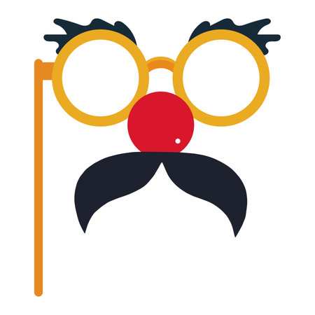 Isolated colored eyeglasses joke toy icon Vectorのイラスト素材