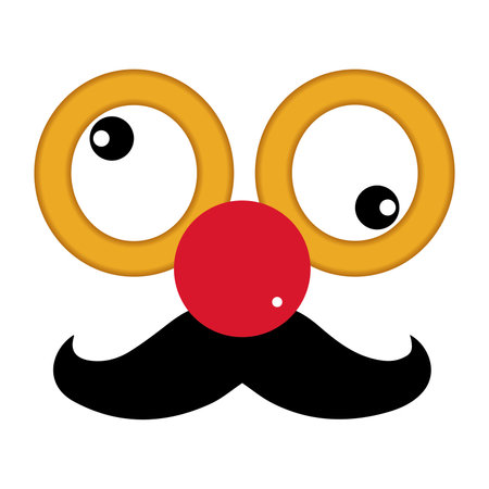 Isolated colored eyeglasses joke toy icon Vectorのイラスト素材