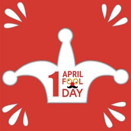 Colored april fool template with joker hat Vectorのイラスト素材