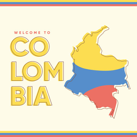 Colored welcome to colombia template poster Vectorのイラスト素材