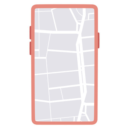 Isolated smartphone with a map app Vectorのイラスト素材