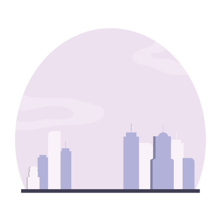 Isolated silhouette of a city view Vectorのイラスト素材